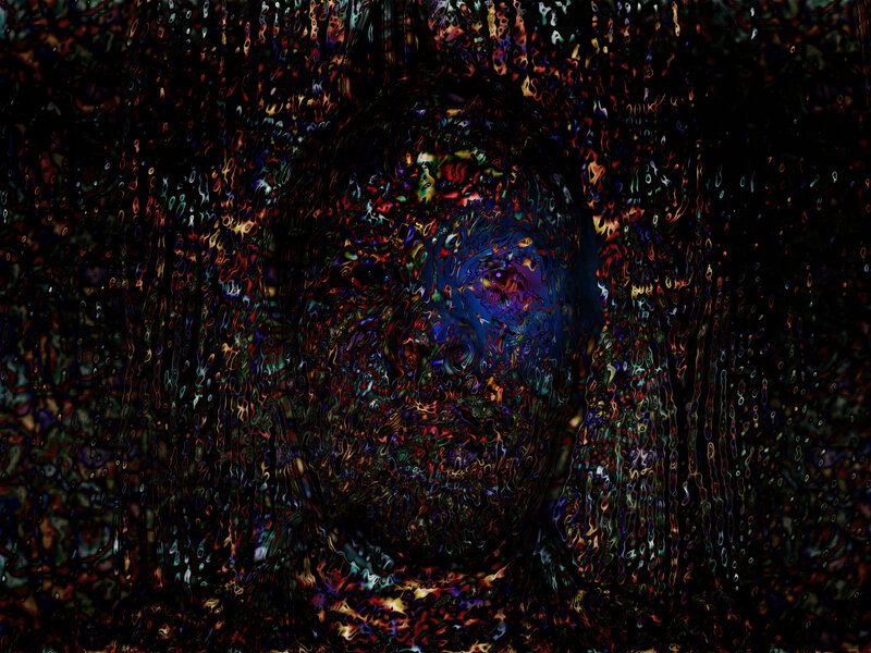 abstract face in dark colors