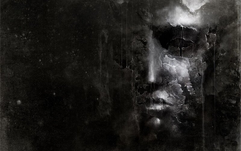 abstract face in dark textures