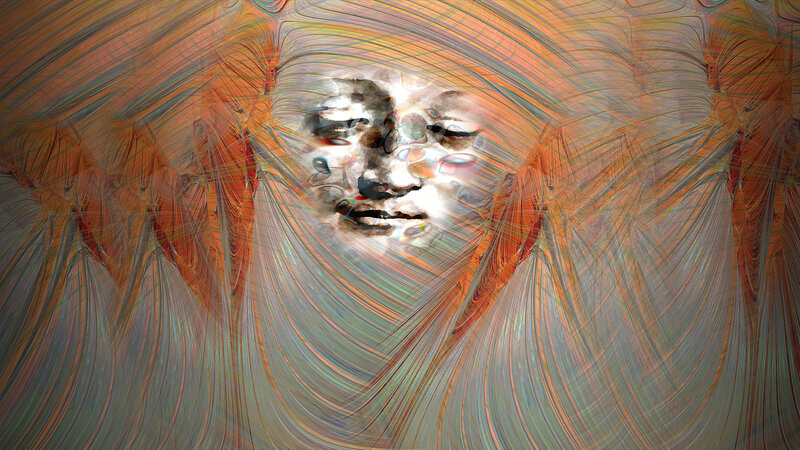 abstract face in flowing lines