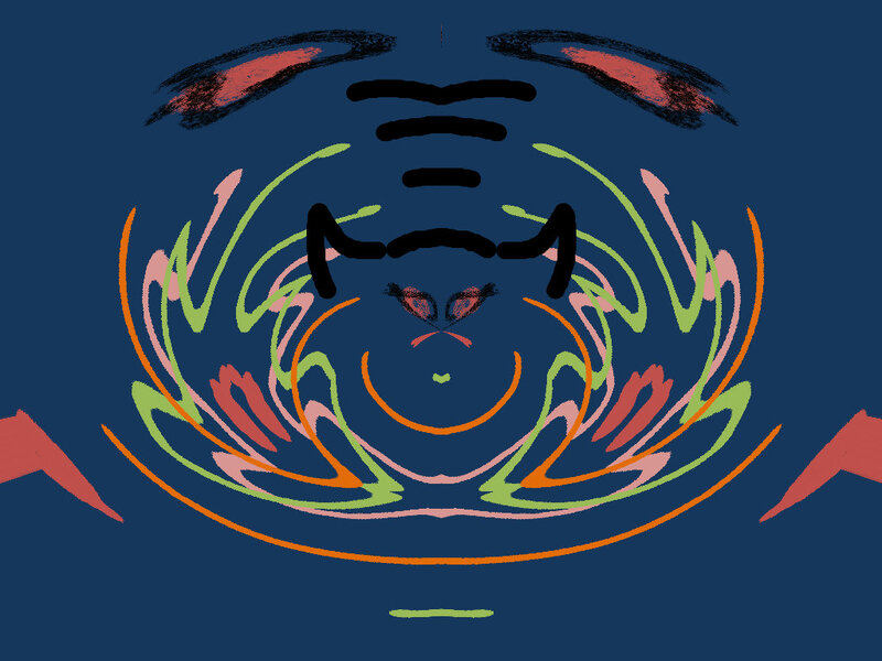 Abstract Face Pattern — Blue