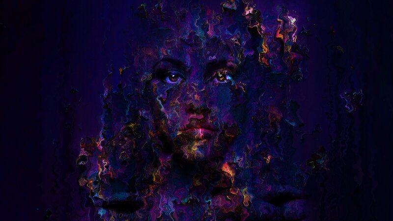 Abstract Face Portrait — Purple