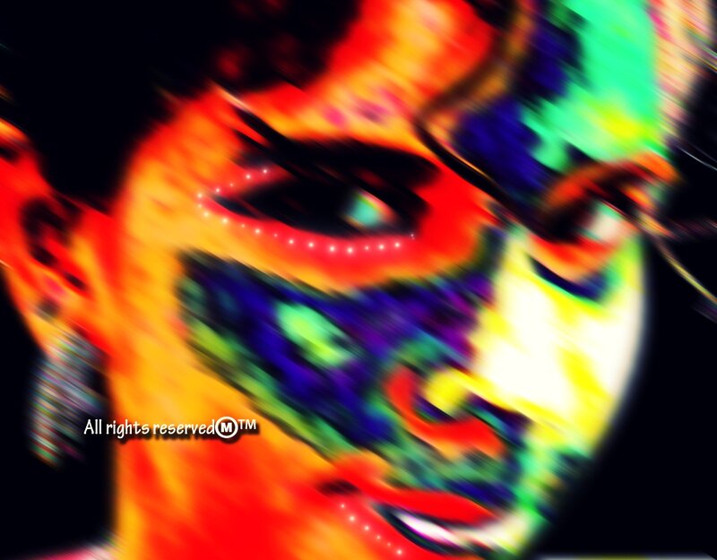 Abstract Face Portrait — Red, Dynamic