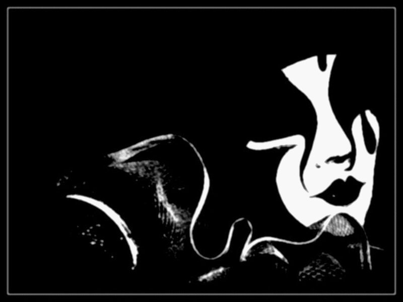 Abstract Face Silhouette — Black