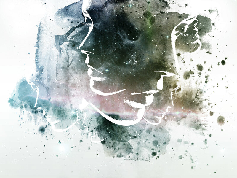 Abstract face silhouettes