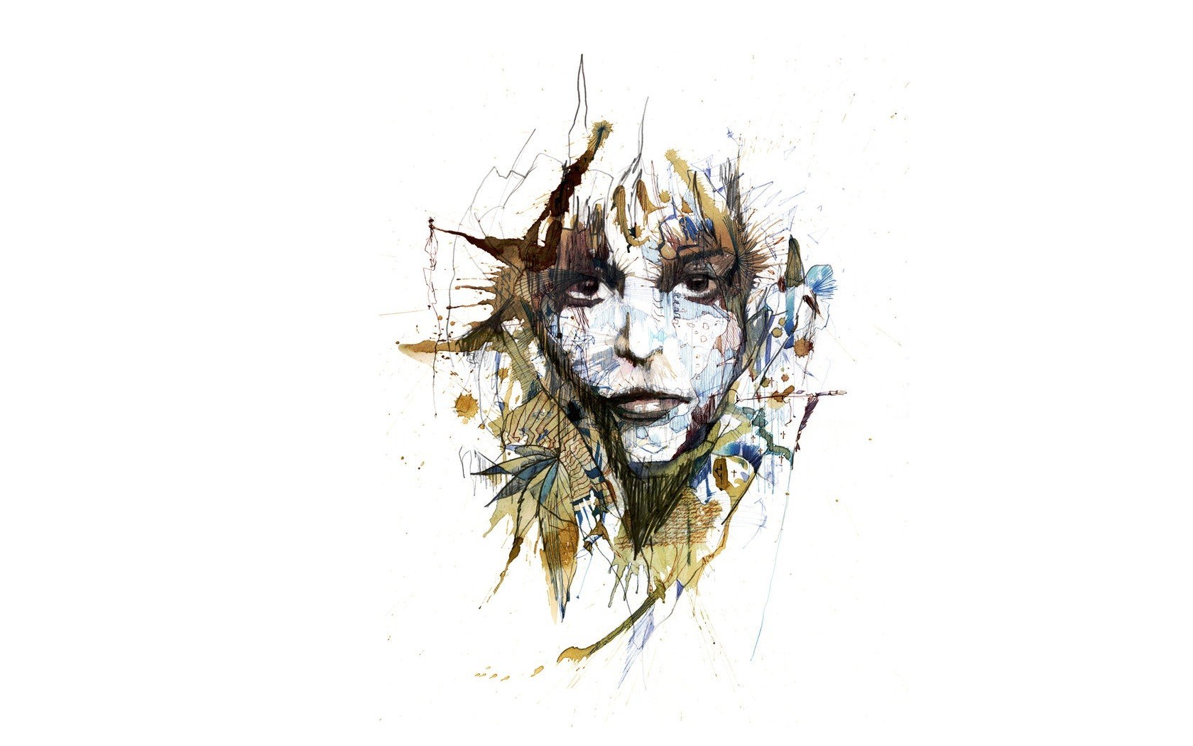 abstract face watercolor art