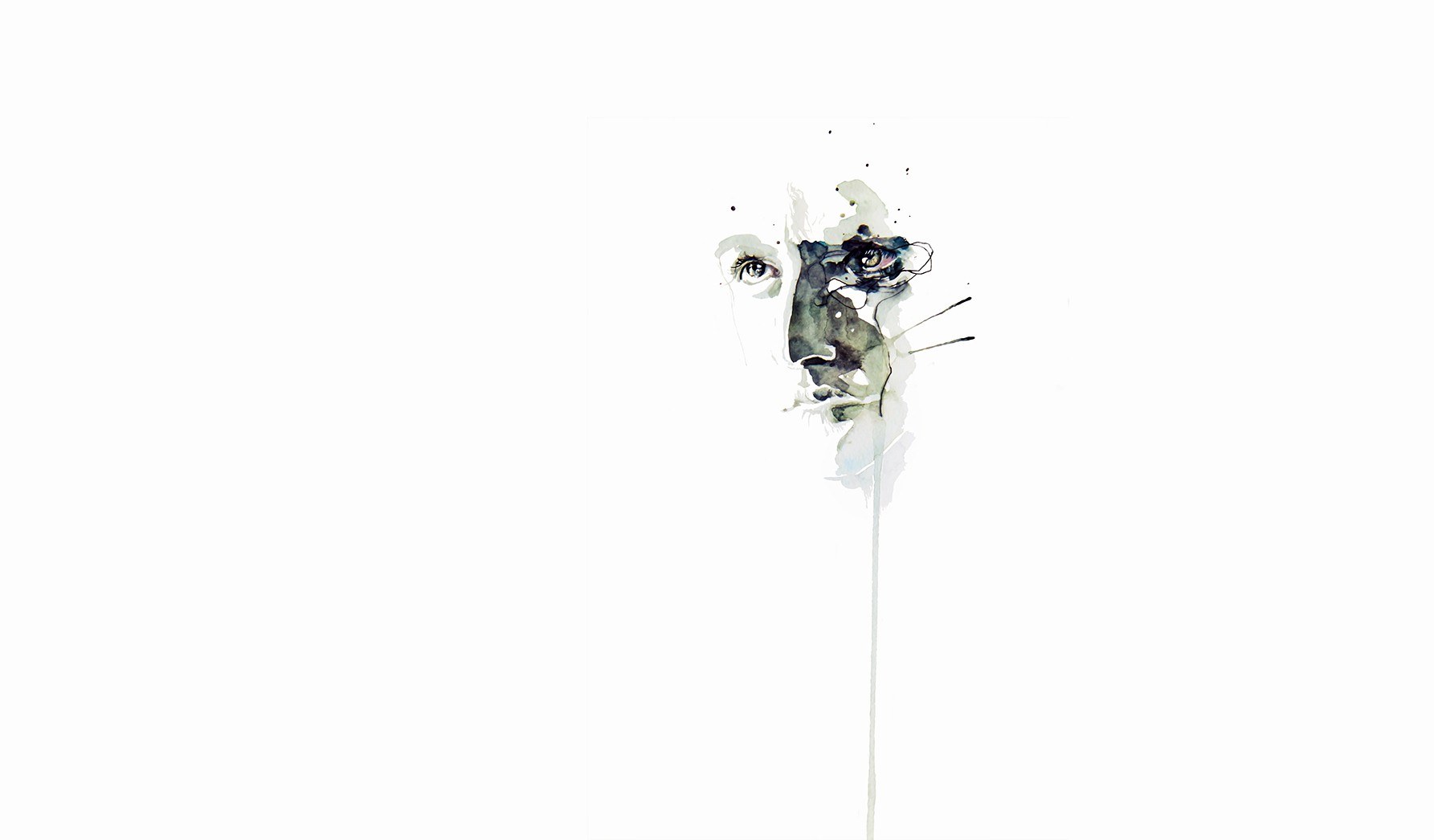 abstract face watercolor art