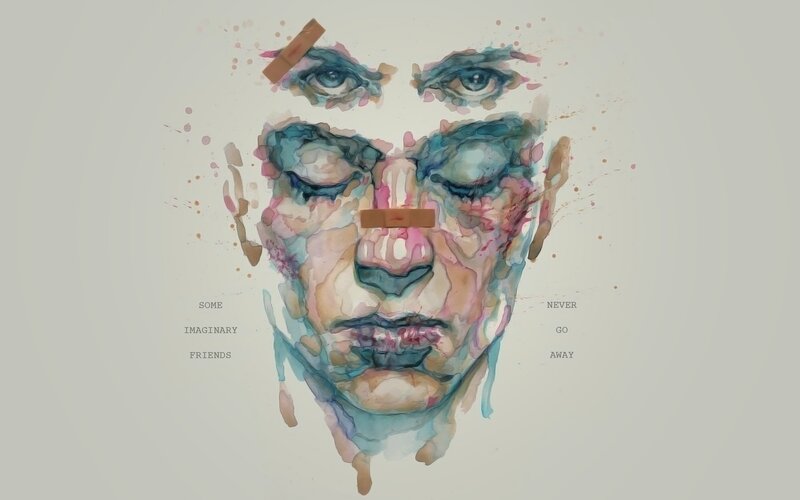 Abstract Face with Bandages