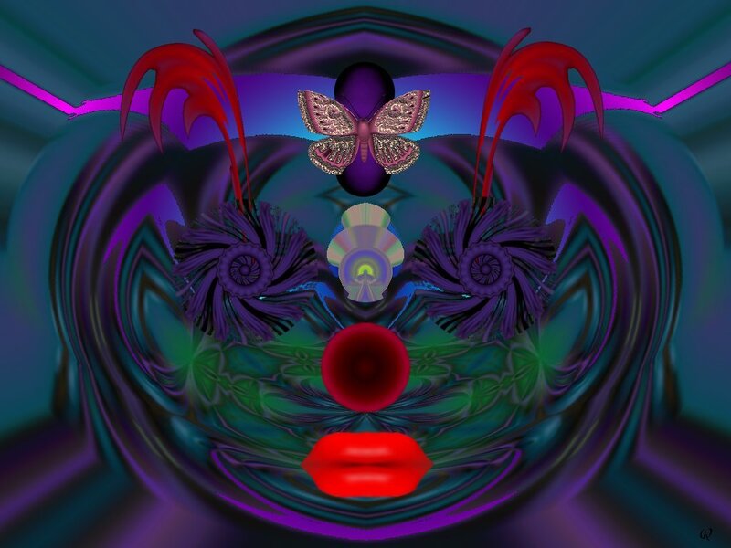 Abstract Face with Butterfly