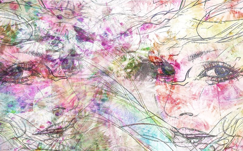abstract face with eyes