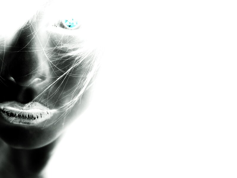 abstract face with glowing eye