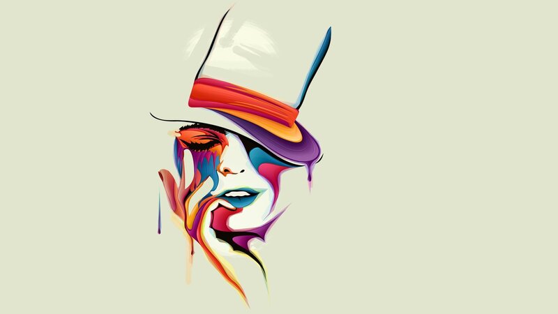 Abstract Face with Hat