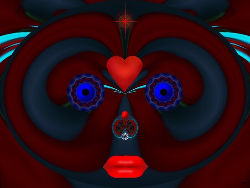 Abstract Face with Heart