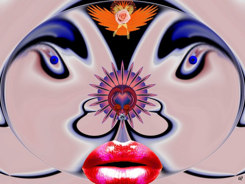 Abstract Face with Lips