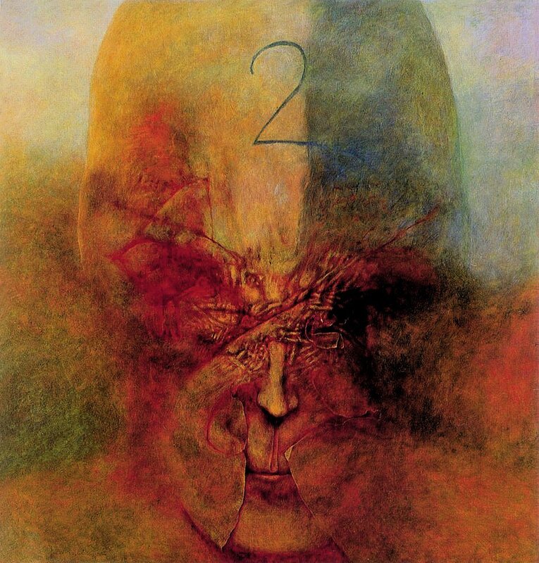 Abstract face with number two