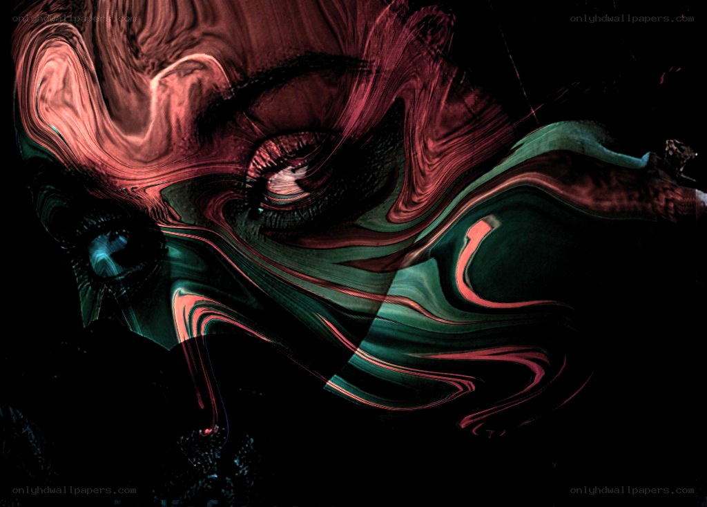 abstract face with swirling colors