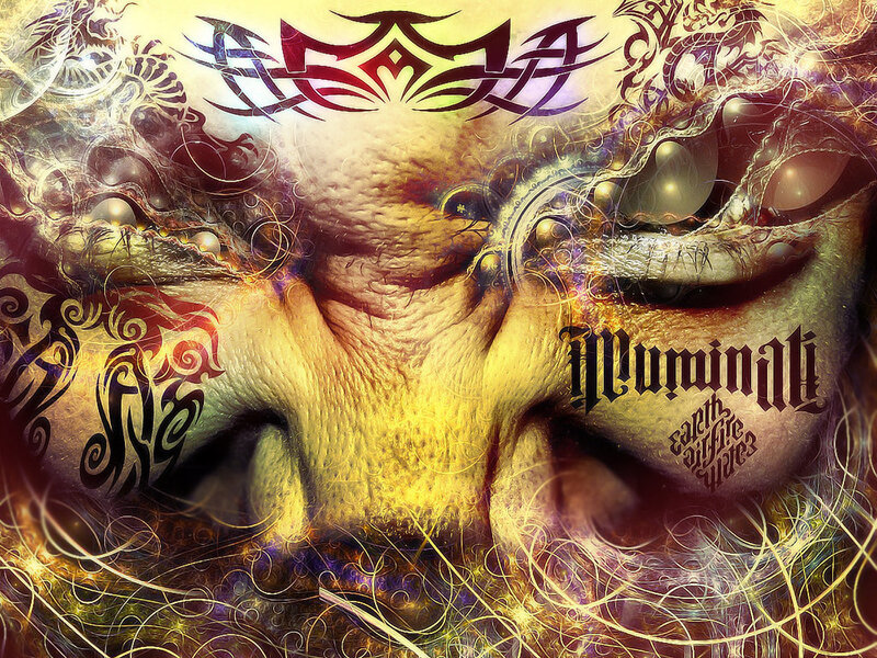 abstract face with tribal art