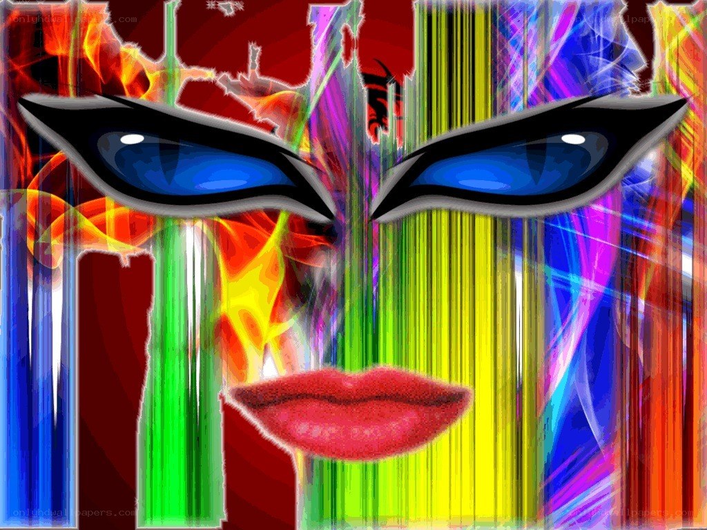 abstract face with vibrant colors