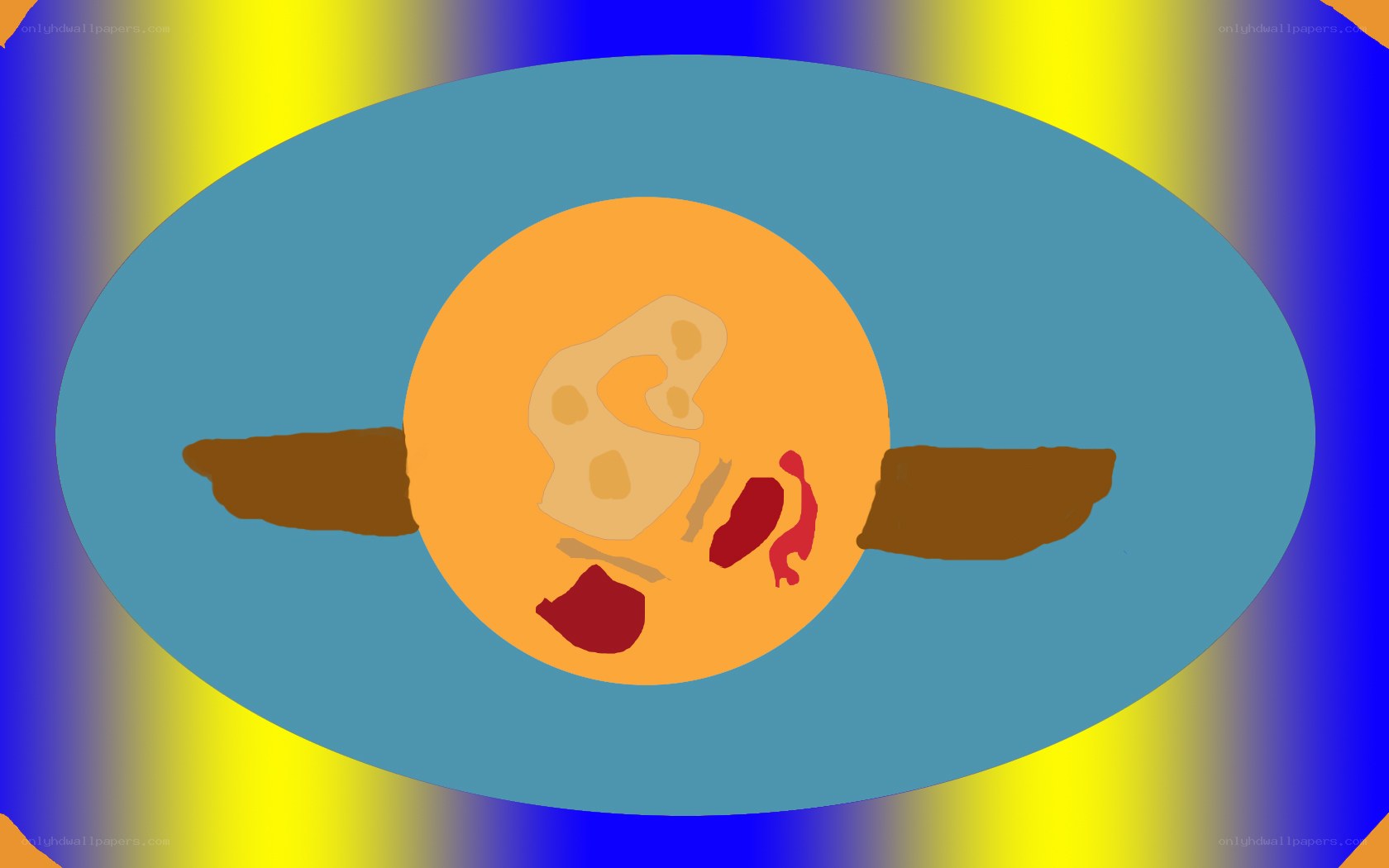 abstract face with wings