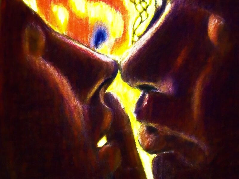 abstract faces in light