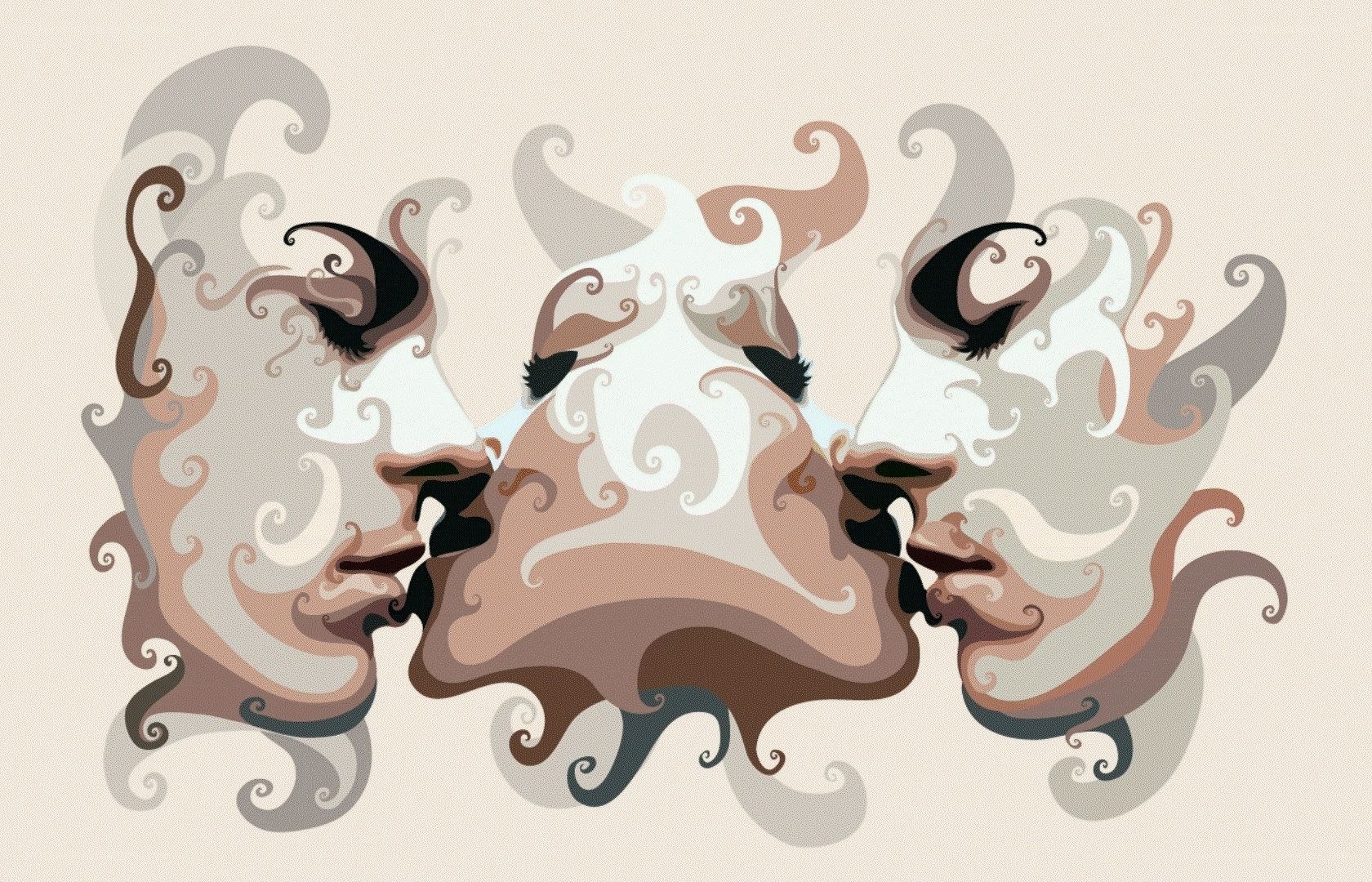abstract faces in motion