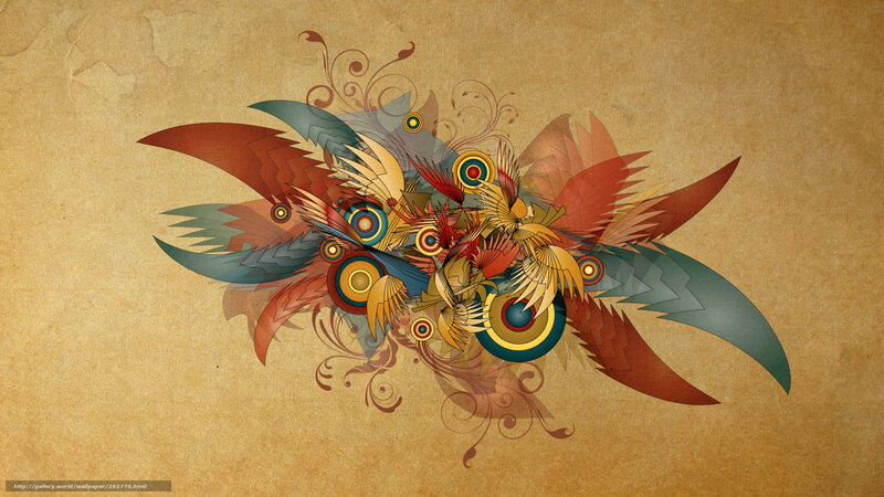 Abstract Feather Design — Brown, Ornate