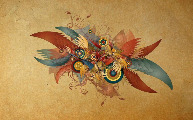 Abstract Feather Design — Brown