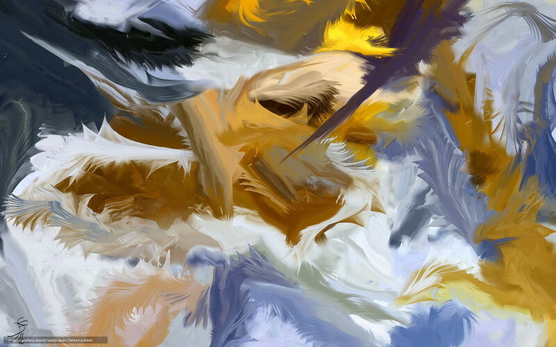 Abstract feather-like forms