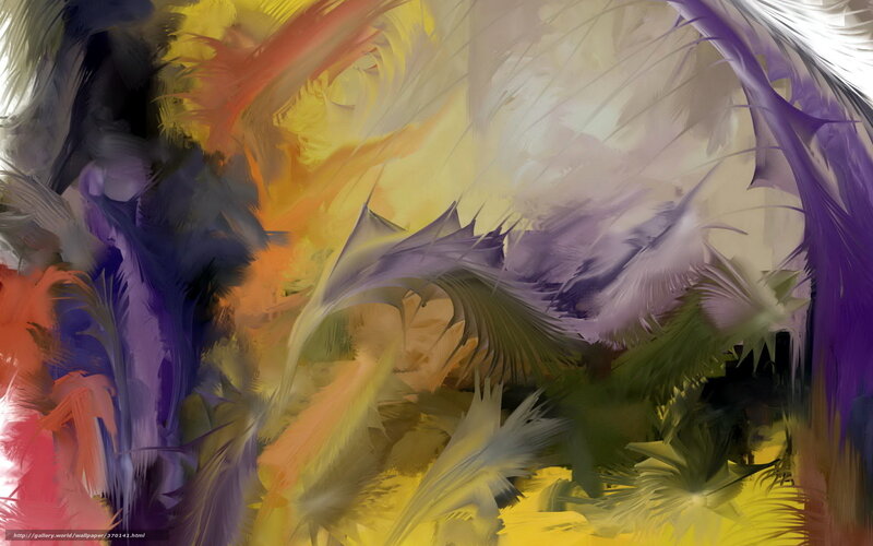 Abstract Feather-like Forms — Yellow