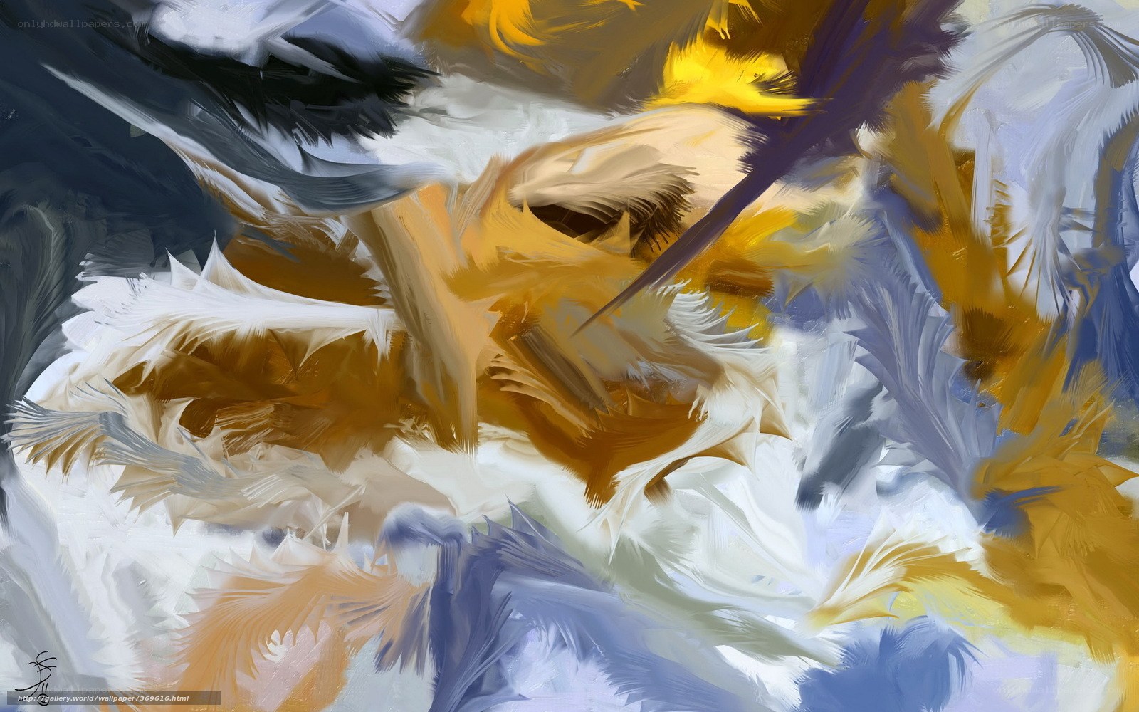 Abstract feather-like forms