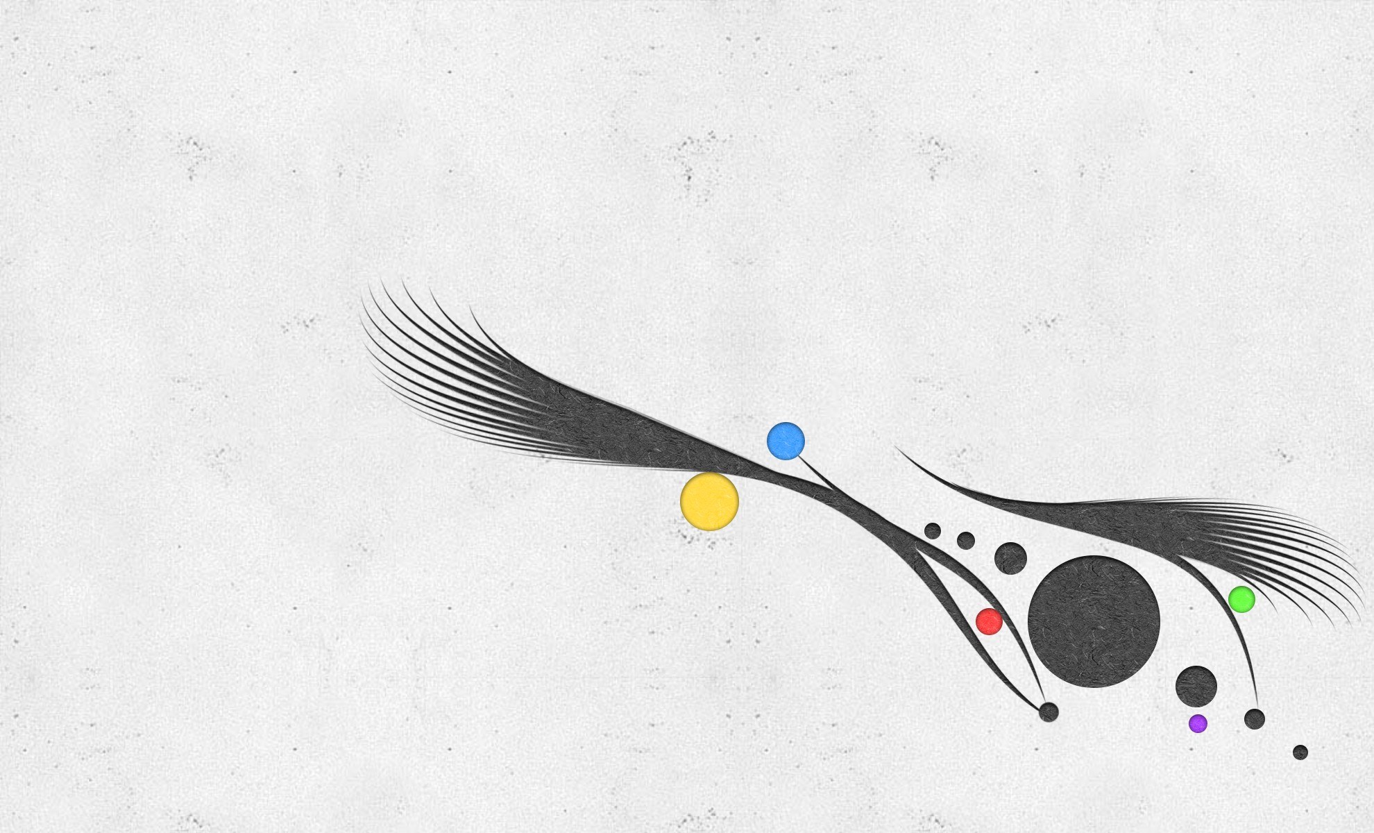 abstract feather with colorful dots