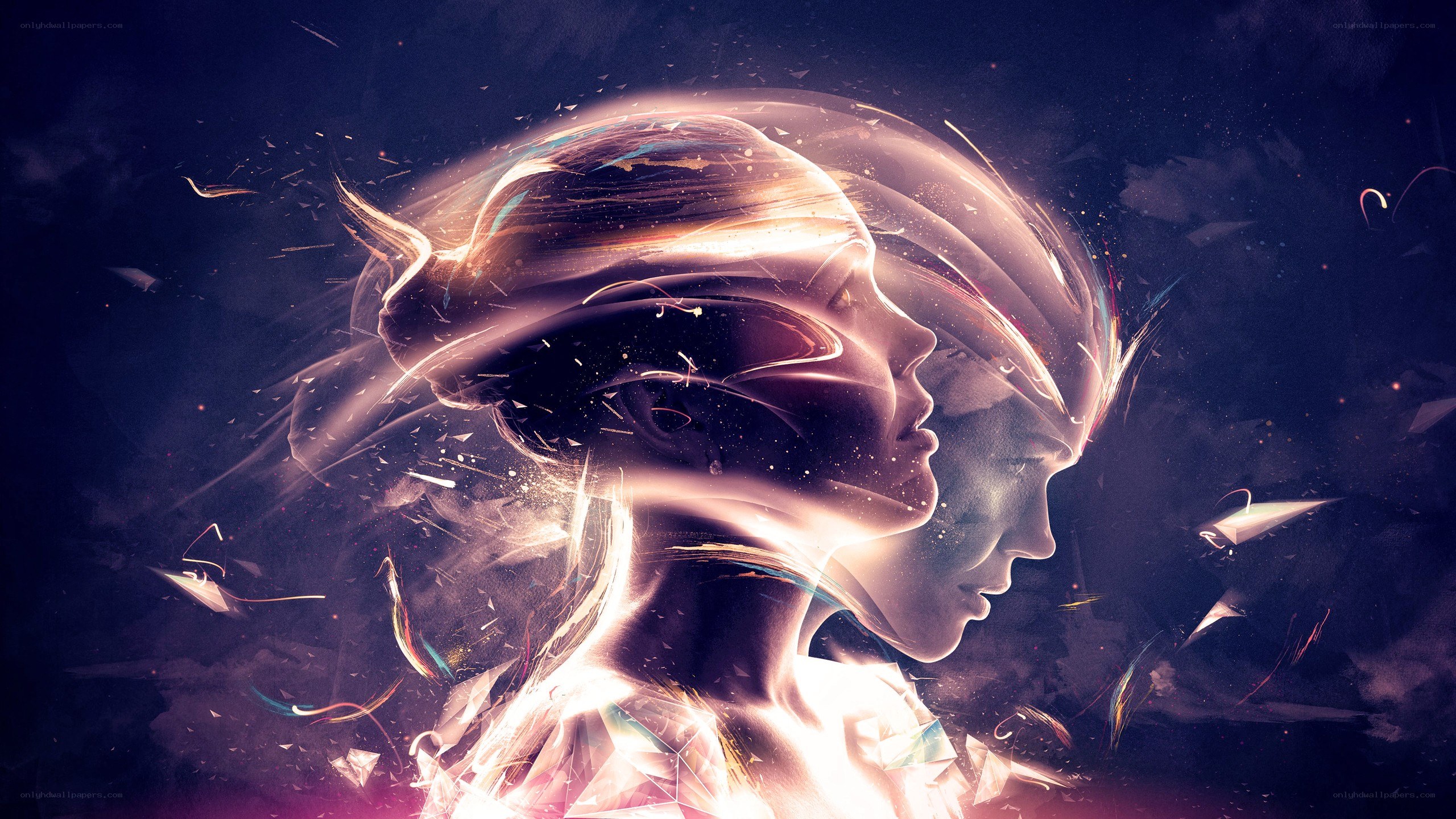 abstract female profile art