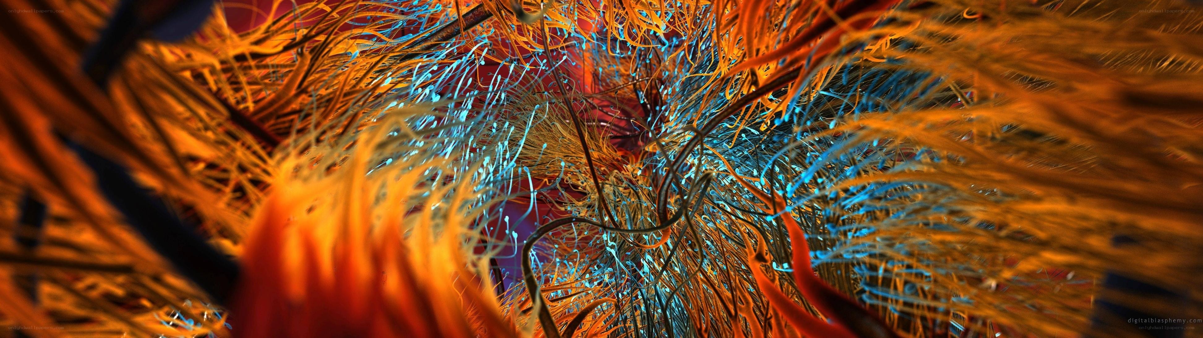 Abstract fiber network visualization