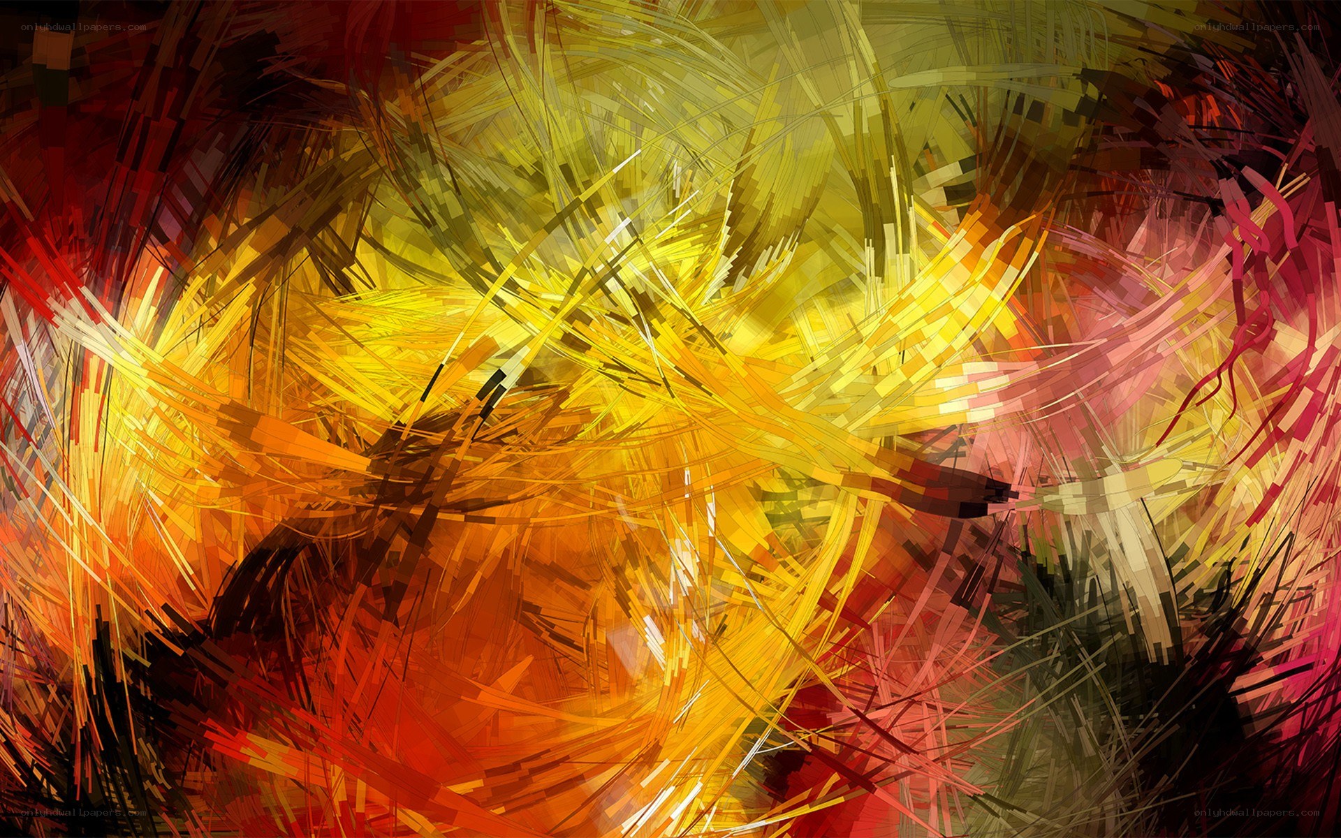 Abstract fiery brushstrokes