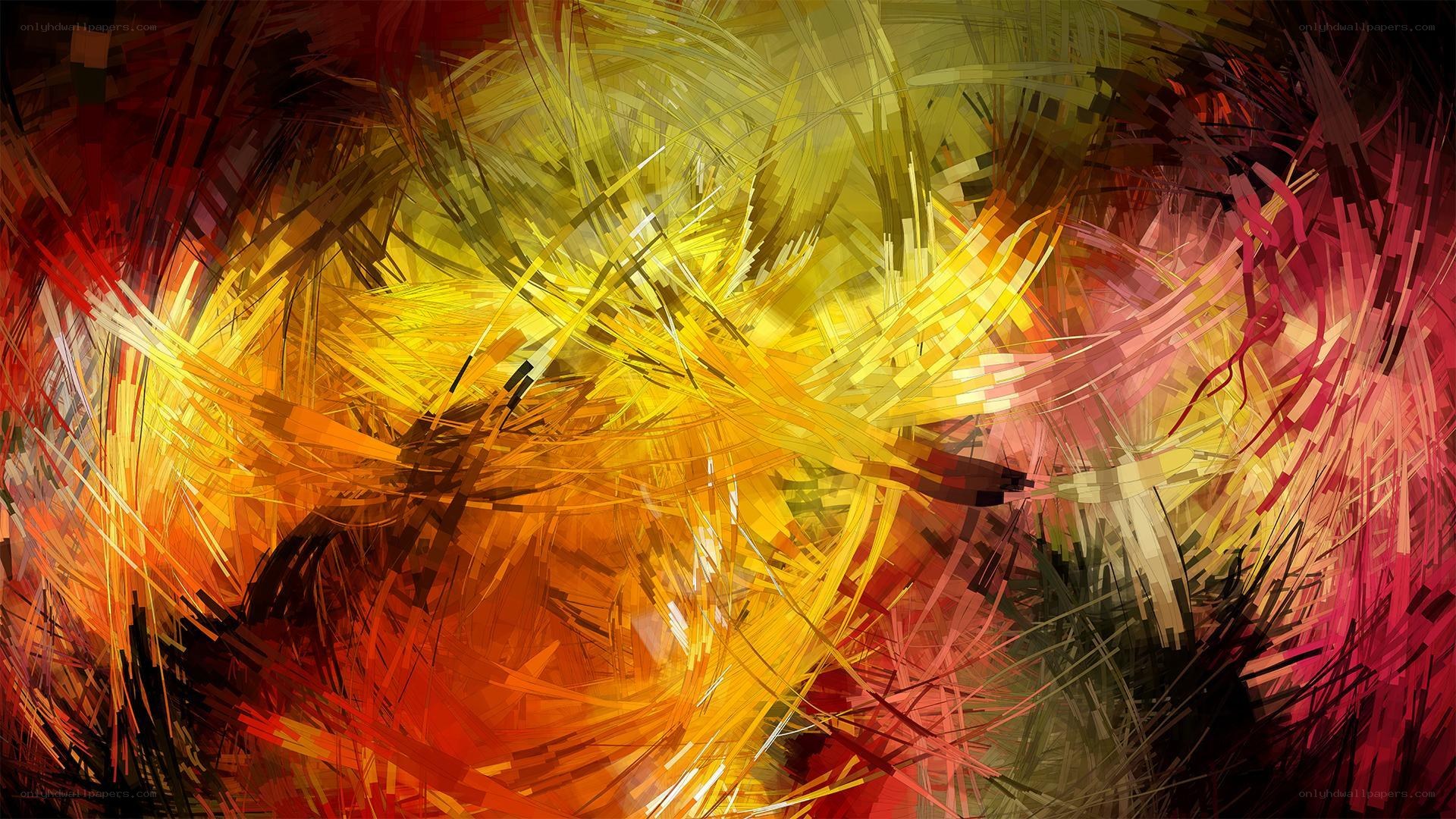 Abstract fiery brushstrokes