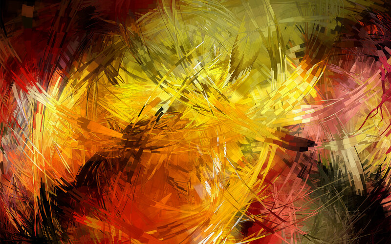 Abstract fiery brushstrokes