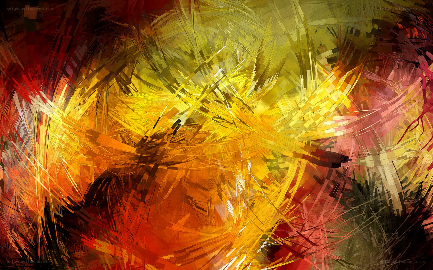 Abstract fiery brushstrokes