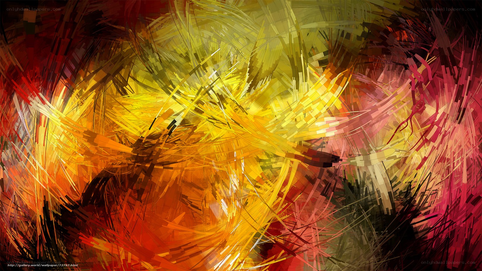Abstract fiery brushstrokes