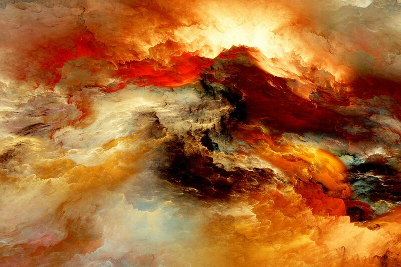 Abstract Fiery Clouds — Orange
