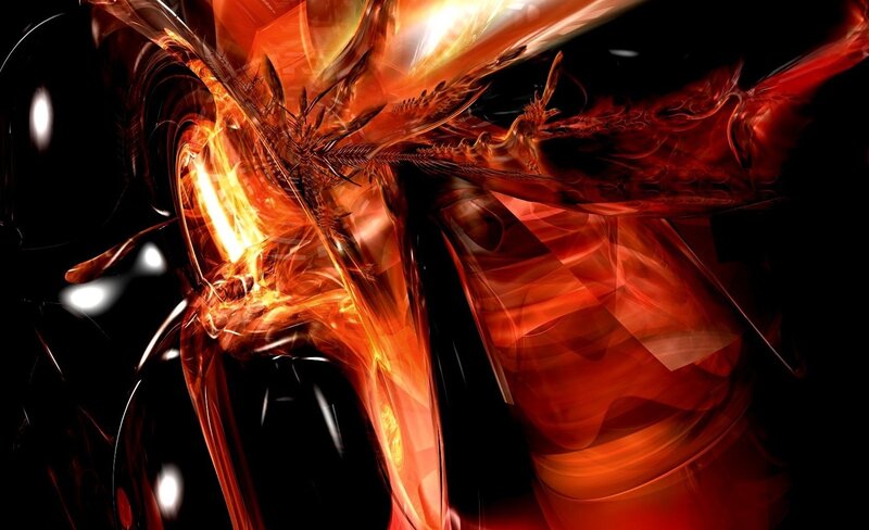 Abstract Fiery Design — Red