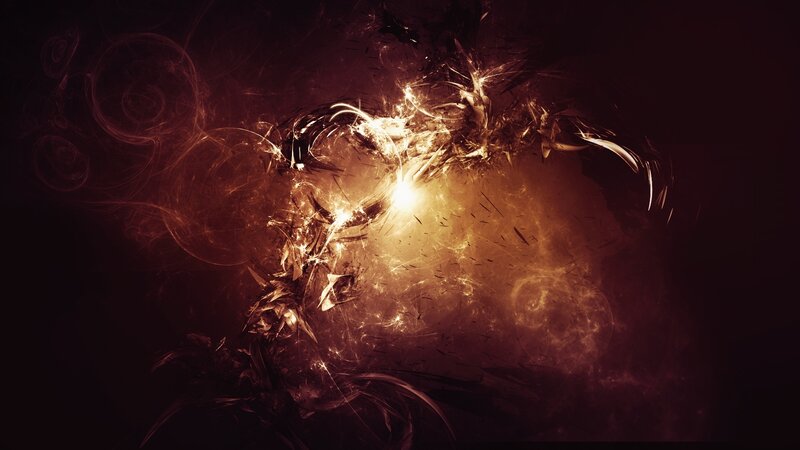 Abstract fiery energy burst