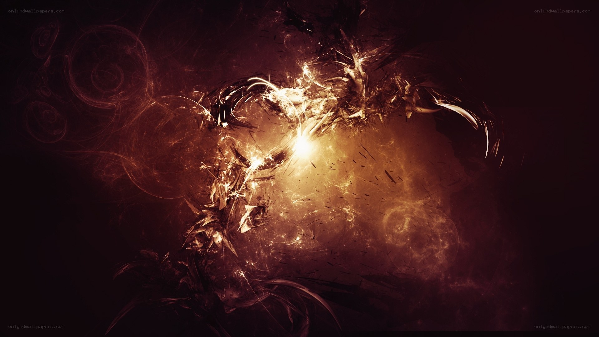 Abstract fiery energy burst