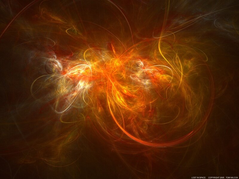 Abstract fiery energy swirl