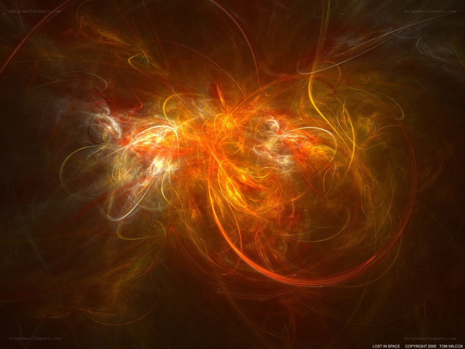 Abstract fiery energy swirl
