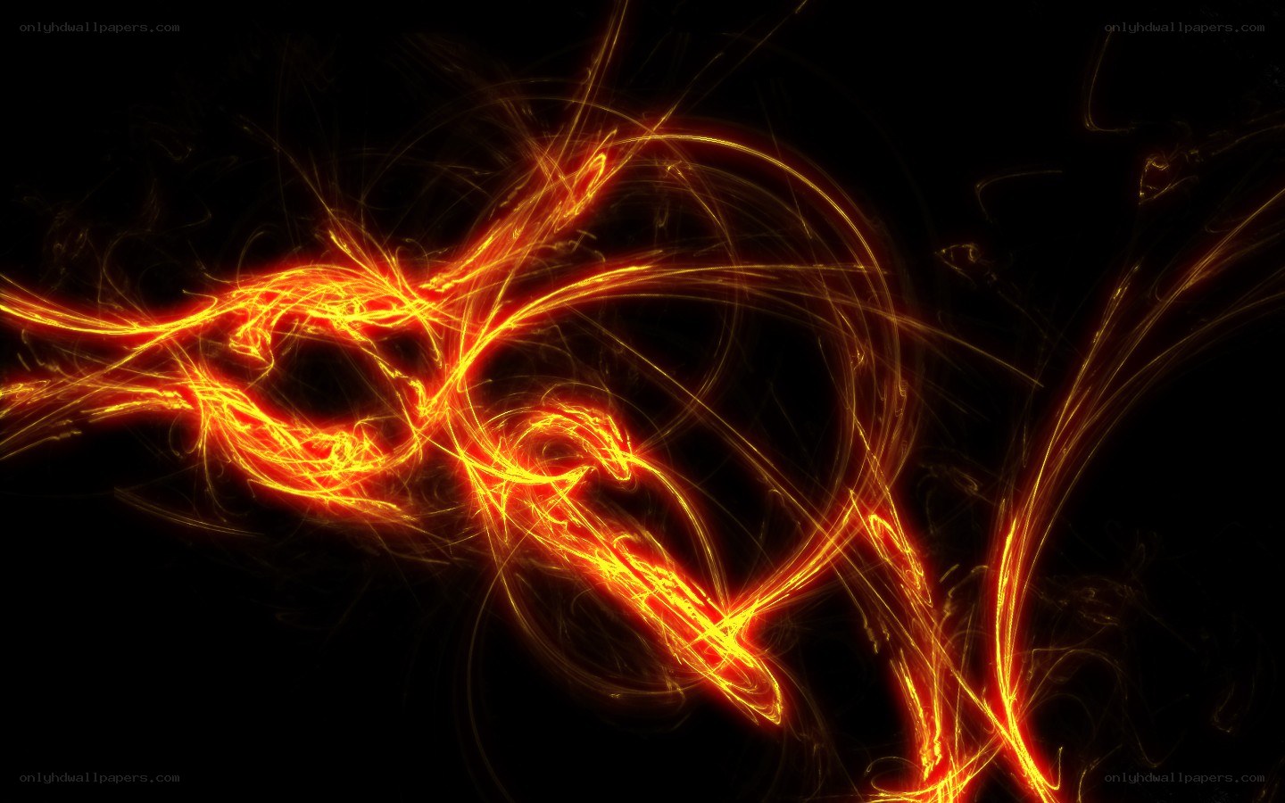 Abstract fiery energy swirl