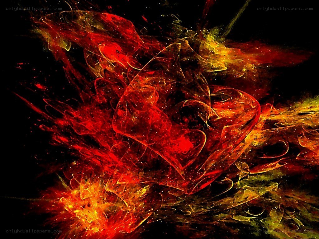 Abstract fiery explosion art