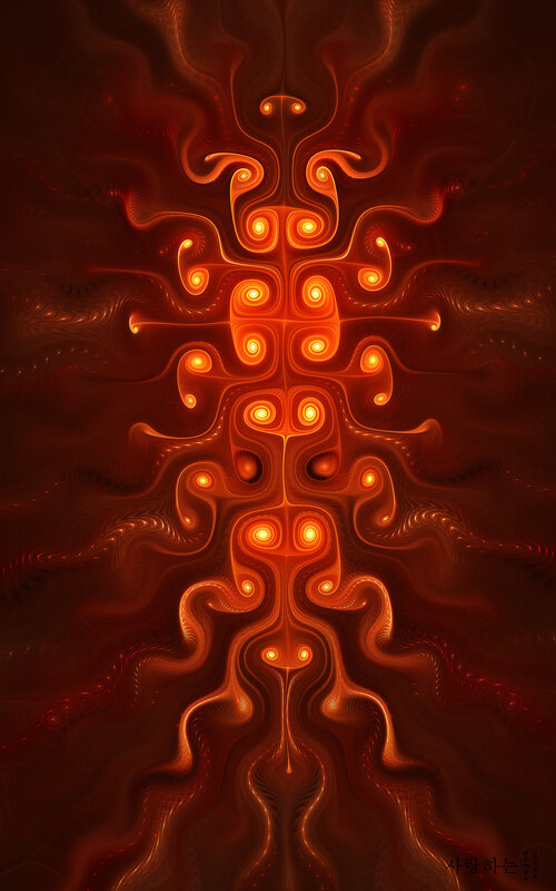 Abstract fiery fractal design