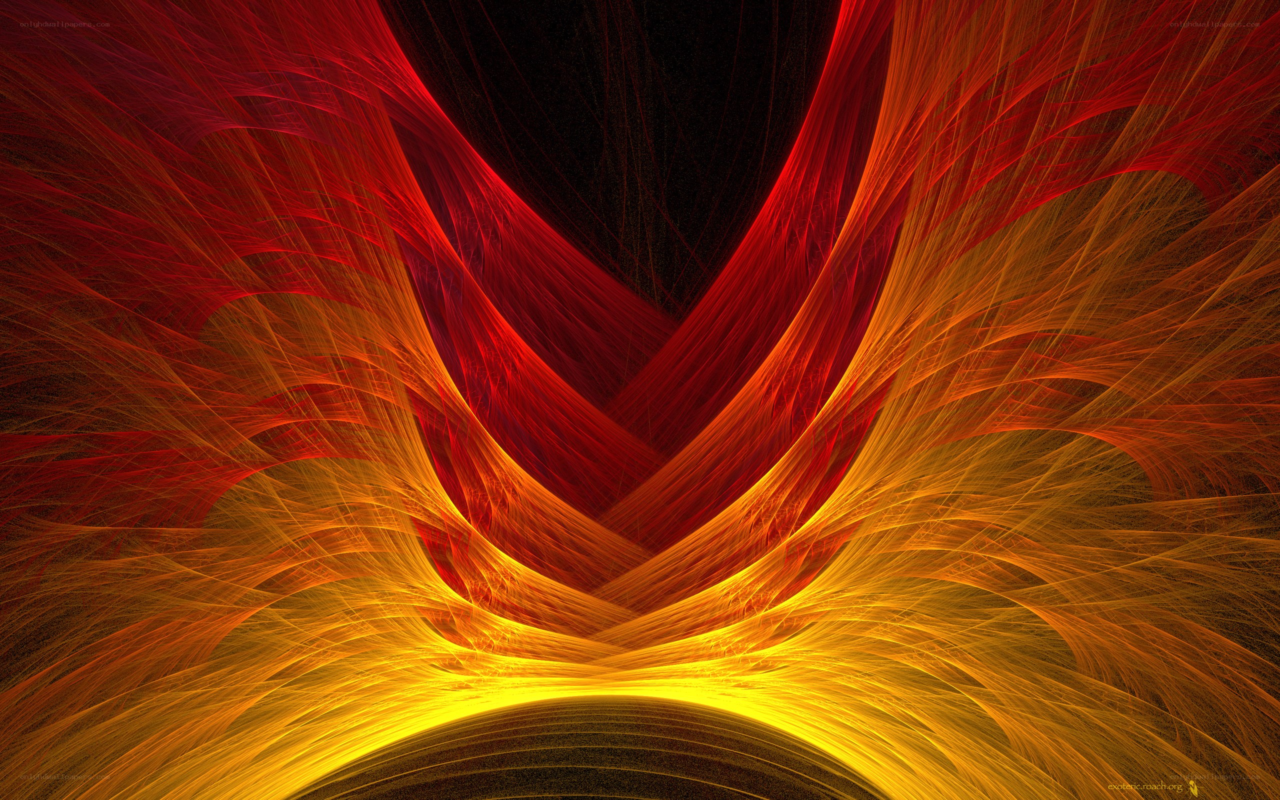 Abstract fiery fractal design