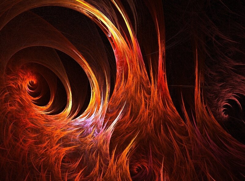 Abstract fiery fractal swirl