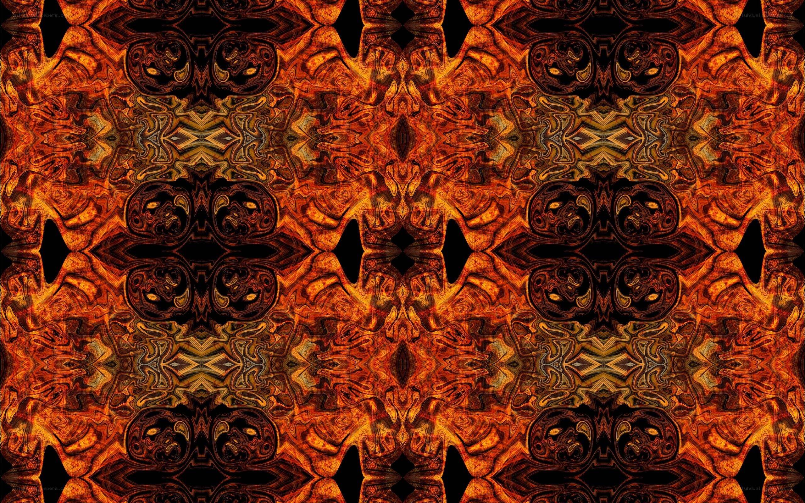 Abstract fiery kaleidoscopic pattern