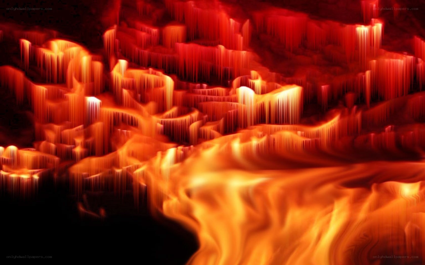Abstract fiery landscape